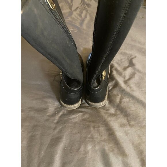 Tommy Hilfiger girls Size 3 Boots Black Riding Design Classic Side Zip Tall - Picture 3 of 5